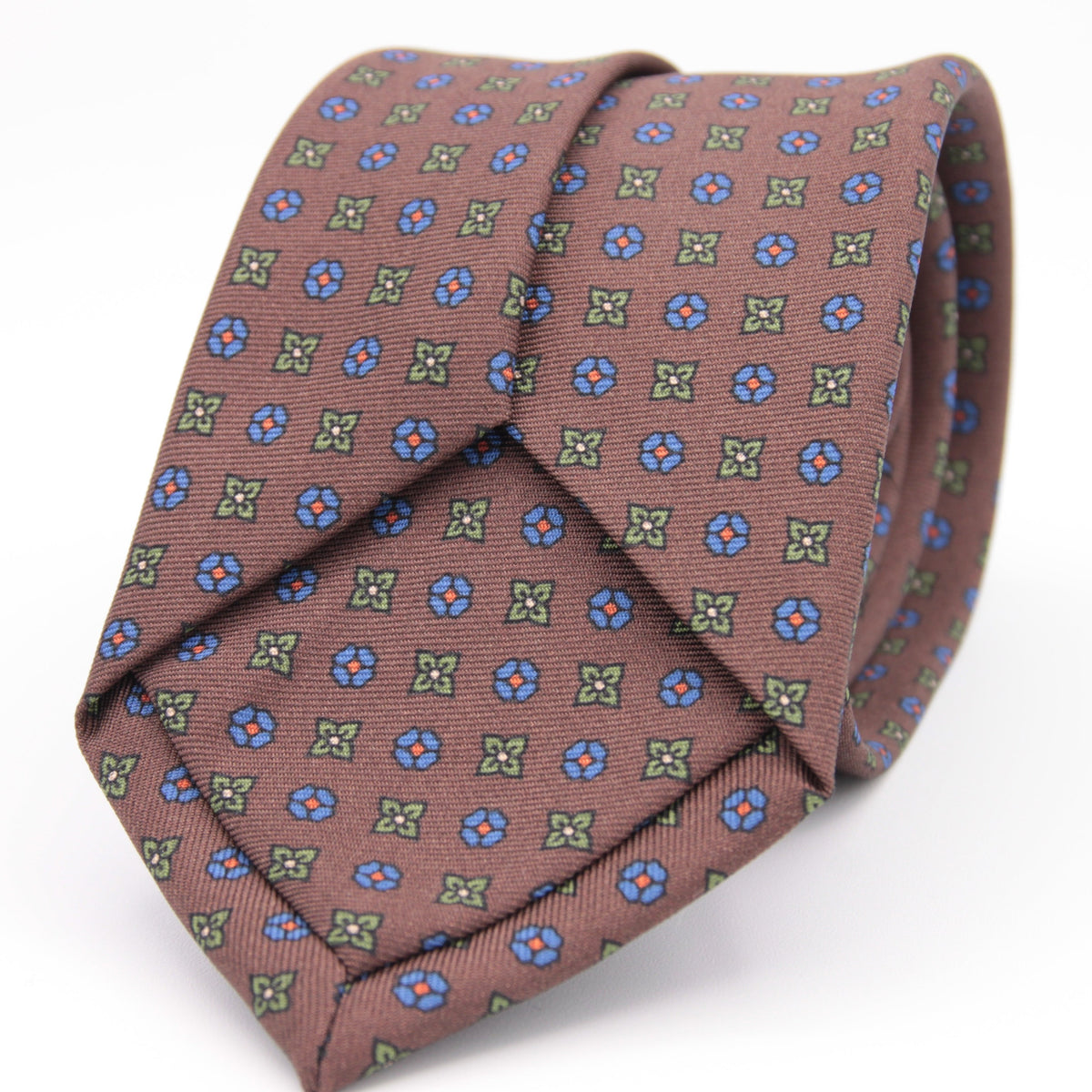 Holliday & Brown - Printed Silk - Brown/Orange/Off White motif tie –  Cruciani & Bella