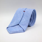 Cruciani &amp; Bella 100% Linen Woven Jacquard&nbsp; Self Tipped&nbsp; Baby Blue Tie Handmade in Italy 8 cm x 150 cm