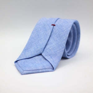 Cruciani &amp; Bella 100% Linen Woven Jacquard&nbsp; Self Tipped&nbsp; Baby Blue Tie Handmade in Italy 8 cm x 150 cm