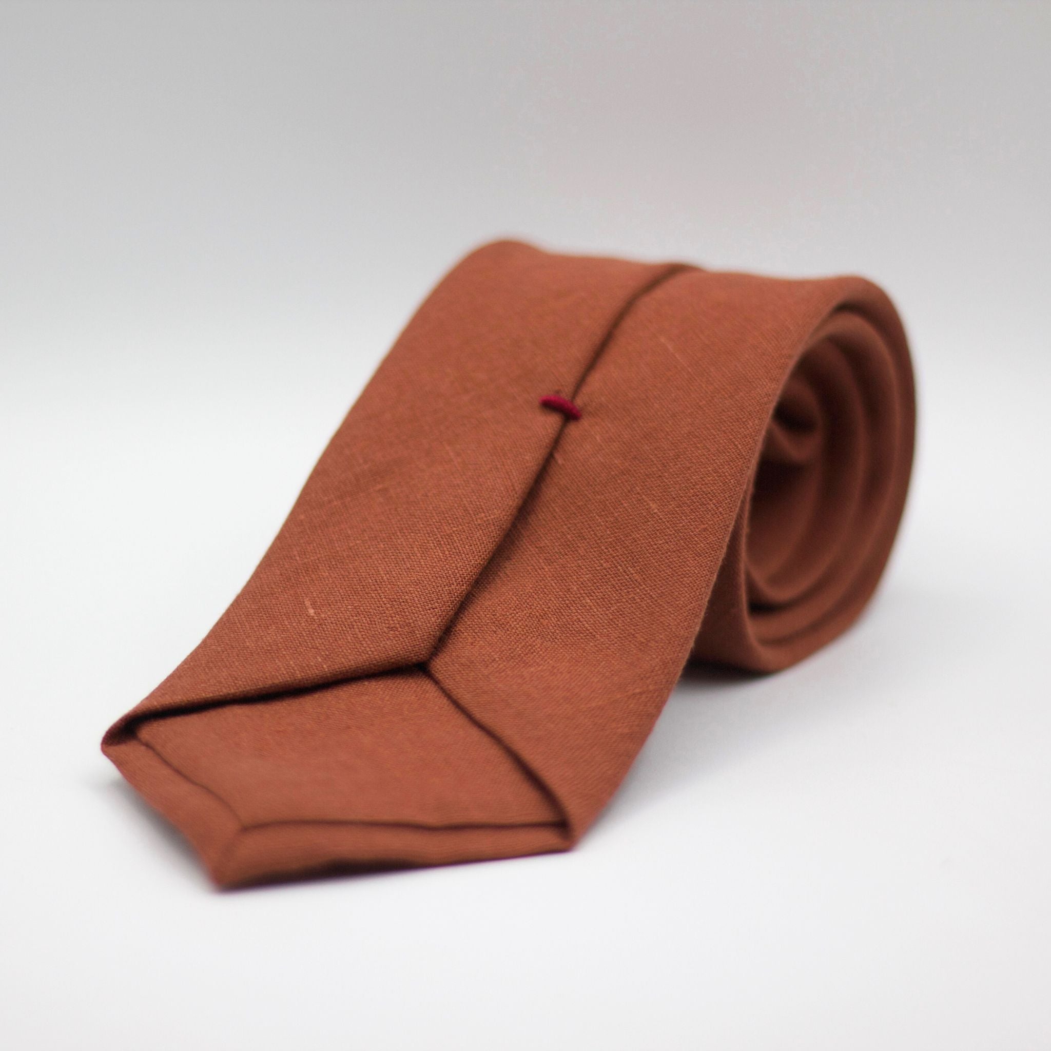 100% Woven Jacquard Linen  - Rust Tie