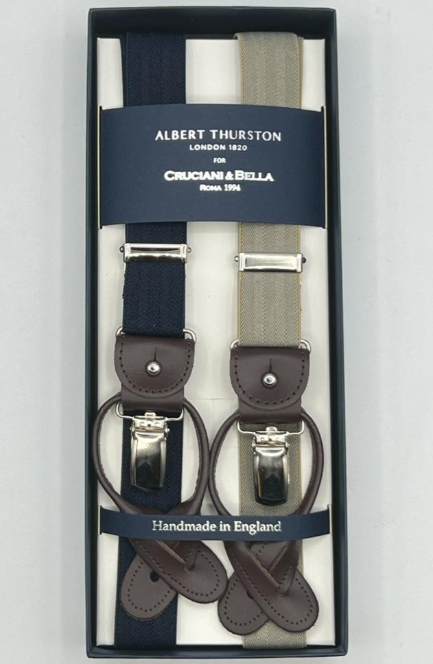 Albert Thurston  Beige Nylon Elastic 35 mm Braces – Baltzar