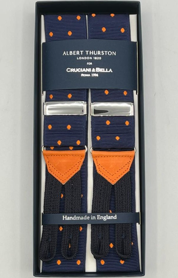 Albert Thurston - Braces - 100% Wool- 40 mm - Black and Grey Stripes –  Cruciani & Bella