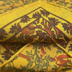 Cruciani & Bella - Silk - Yellow, Egg Yolk Double Patterned Motif Pocket Square