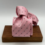 Drake's - Woven Silk Jacquard - Pink, Light Red and Off White Motif Tie #5319