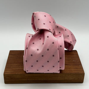 Drake's - Woven Silk Jacquard - Pink, Light Red and Off White Motif Tie #5319