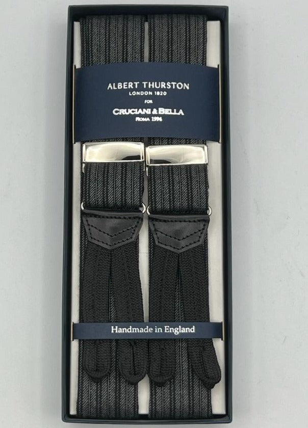 Albert Thurston Moiré Braces 40mm Black at