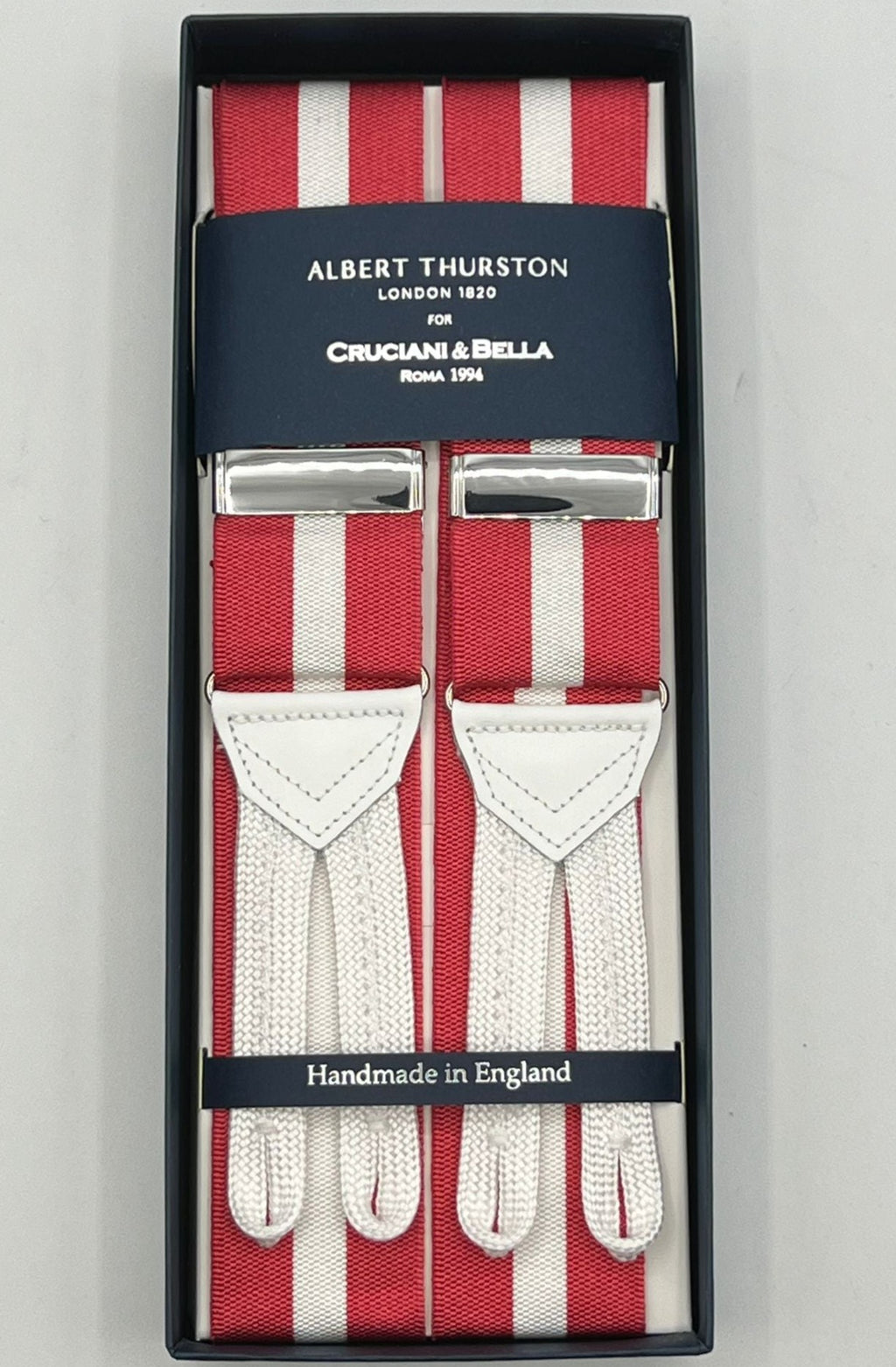 Albert Thurston Moiré Braces 40mm White at