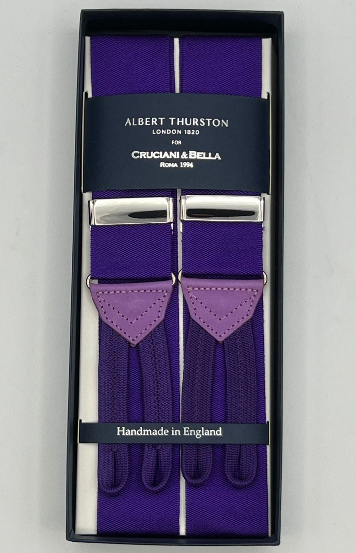 Albert Thurston - Woven Barathea Braces - 40 mm - Purple Plain braces –  Cruciani & Bella
