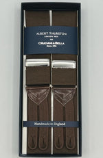 Albert Thurston  Braces  - Woven Barathea Braces - 40 mm - Brown plain #8400