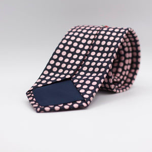  Cruciani &amp; Bella 100% silk Tipped Blue Navy and Pink "Winston's Spot" Tie Handmade in Como, Italy 8 cm x 150 cm