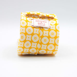 Cruciani &amp; Bella&nbsp;
Printed and Handmade in Italy
100% Wool
Unlined
Yellow and Off-White
#9075