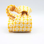 Cruciani &amp; Bella&nbsp;
Printed and Handmade in Italy
100% Wool
Unlined
Yellow and Off-White
#9075