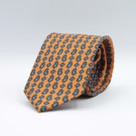 Cruciani &amp; Bella
100% Printed Hopsack Silk
Self Tipped
Handmade in England
Orange, Green and Blue Tie
Cm 152 X 8
#9013