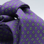 Cruciani &amp; Bella
100% Printed Hopsack Silk
Self Tipped
Handmade in England
Violet, White and Green Tie
Cm 152 X 8
#9008