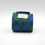 Cruciani &amp; Bella 100% Woven Jacquard Silk Self Tipped Green and Blue Tartan Tie Handmade in Italy 8 cm x 150 cm