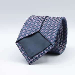 Holliday &amp; Brown for Cruciani &amp; Bella
100%&nbsp;Woven Jacquard Silk
Tipped

Navy Blue, Pink and Grey motif tie
Handmade in Italy

8 cm x 150 cm
#897