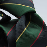 Holliday &amp; Brown
100% Jacquard Silk
Tipped
"Argyle &amp; sutherland Highlanders" Regimental Tie
Blue, Green, red and Yellow Stripes
Handmade in Italy
8 cm x 148 cm
#9072