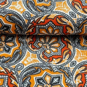 Cruciani & Bella - Silk - Off White, Orange, Rust and Grey Motif Pocket Square #8732