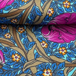 Cruciani & Bella - Silk - Light Blue, Magenta and Brown Motif Pocket Square #8730