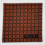 Holliday &amp; Brown for Cruciani &amp; Bella
Hand-rolled&nbsp;&nbsp;

100% Silk
Black, Brown, Red Wine and Gold
Double Faces
Motif&nbsp; Pocket Square
Handmade in Italy

32 cm X 32 cm