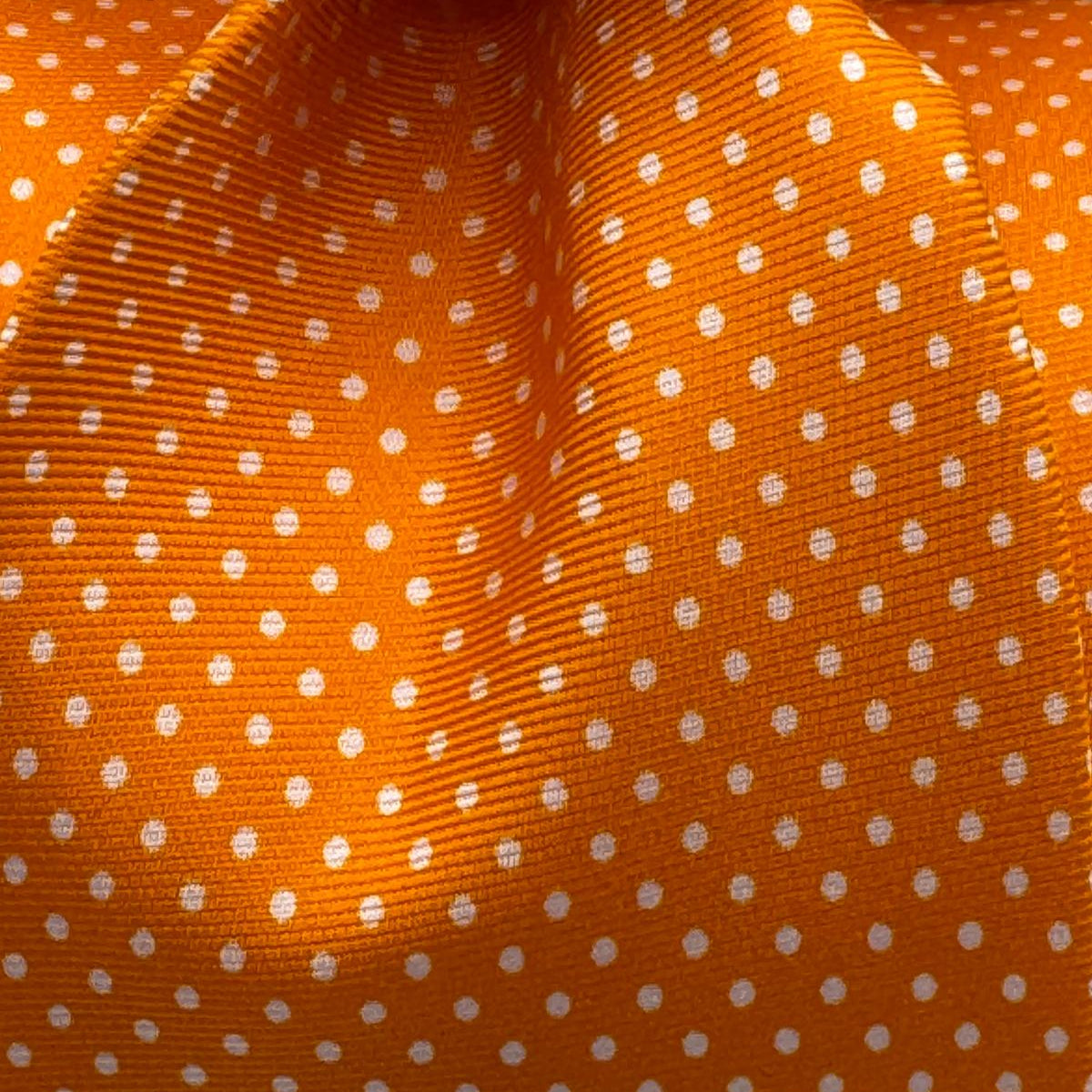 N.O.S. Cruciani & Bella - Printed Silk - Orange and White Polka Dots Motif Tie #9334