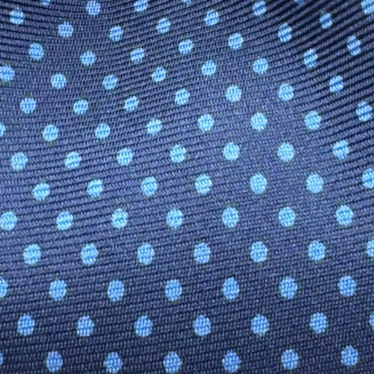 Cruciani &amp; Bella
100% Printed Silk&nbsp;
Tipped
Blue and Light Blue Polka Dots Motif Tie
Handmade in Italy
8,5 cm x 148 cm
New Old Stock