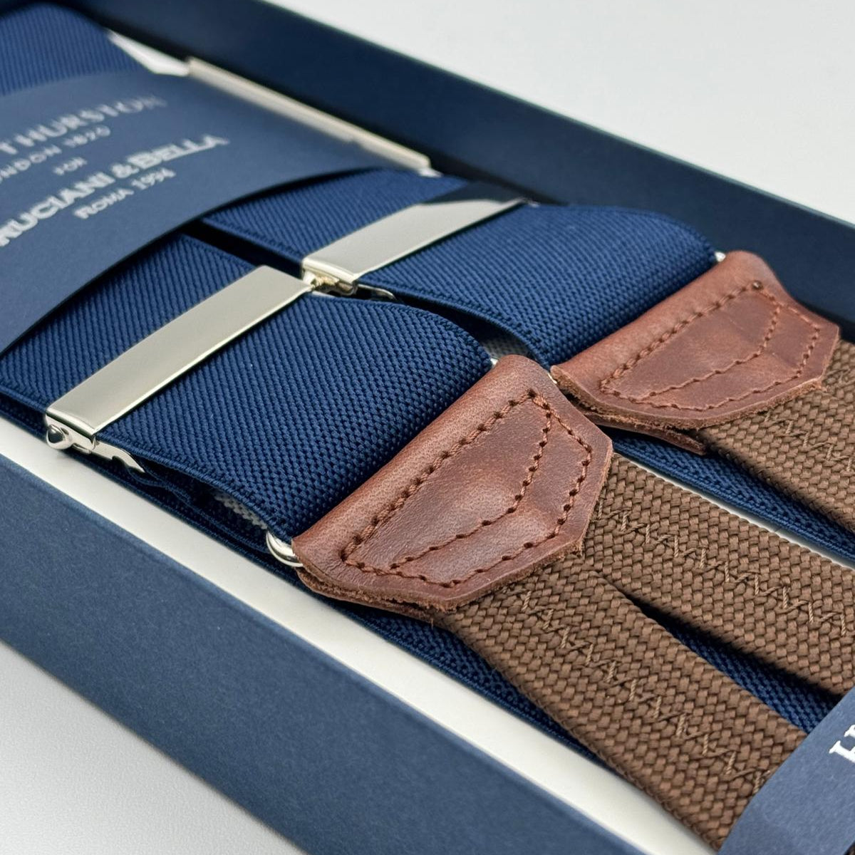 Albert Thurston - Elastic Braces - 35 mm - Blue Plain #6228