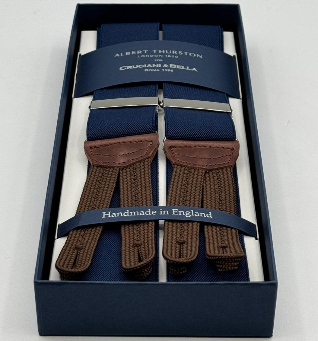 Albert Thurston - Elastic Braces - 35 mm - Blue Plain #6228