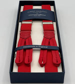 Albert Thurston for Cruciani &amp; Bella
Made in England
Adjustable Sizing
25 mm elastic braces
Red Plain
Braid ends
Y-Shaped
Nickel Fittings
Size: L
