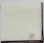 Cruciani &amp; Bella 60%Linen 40% Cotton Hand-rolled&nbsp; -&nbsp; Pocket Square White and Red Wine Handmade in Italy  33 cm X 33 cm