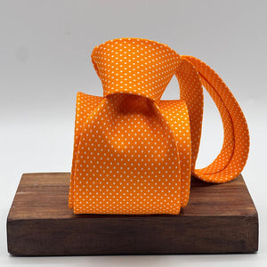 Cruciani &amp; Bella
100% Printed Silk&nbsp;
Tipped
Orange and White Polka Dots Motif Tie
Handmade in Italy
8,5 cm x 148 cm
New Old Stock