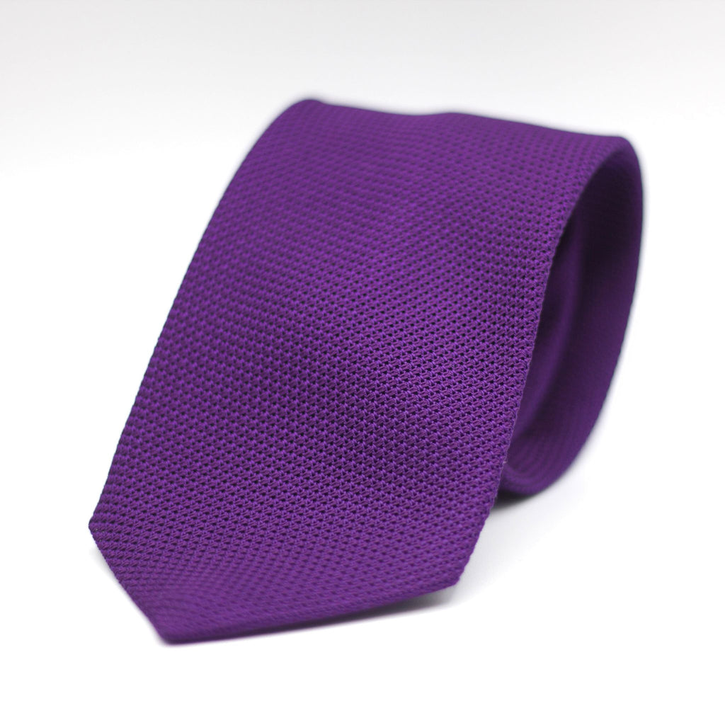 Cruciani & Bella 100% Silk Grenadine garza fina  Tipped Purple tie Handmade inItaly 8 cm x 150 cm