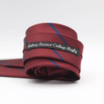 Holliday &amp; Brown 100% Silk Jacquard&nbsp; "Sidney Sussex College Rugby" Regimental Tie Burgundy, Blue stripes Handmade in Italy