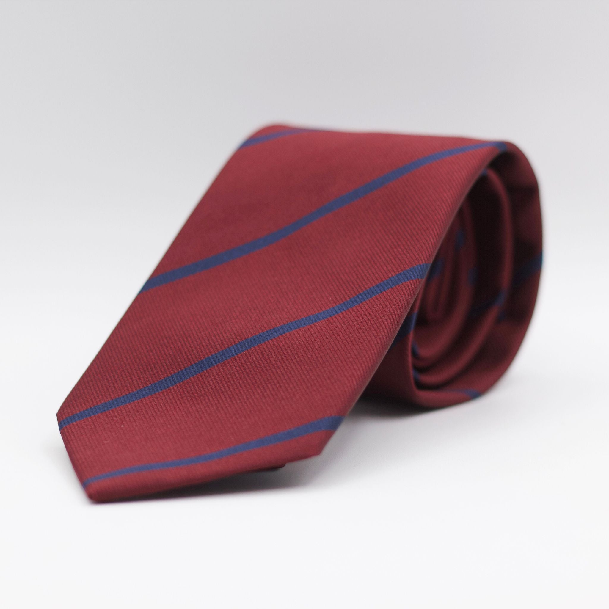 Holliday &amp; Brown 100% Silk Jacquard&nbsp; "Sidney Sussex College Rugby" Regimental Tie Burgundy, Blue stripes Handmade in Italy