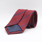 Holliday &amp; Brown 100% Silk Jacquard&nbsp; "Sidney Sussex College Rugby" Regimental Tie Burgundy, Blue stripes Handmade in Italy