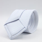 Cruciani &amp; Bella
100% Printed Silk

Self-Tipped
White and Light Blue Pindots Tie&nbsp;
Handmade in Rome, Italy.

8 cm x 150 cm
#8857