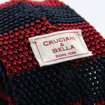 Cruciani &amp; Bella
100% Knitted Silk Tie
Dark Blue and Red Stripe Tie
Handmade in Italy
6/7 cm x 147/148 cm

#8918