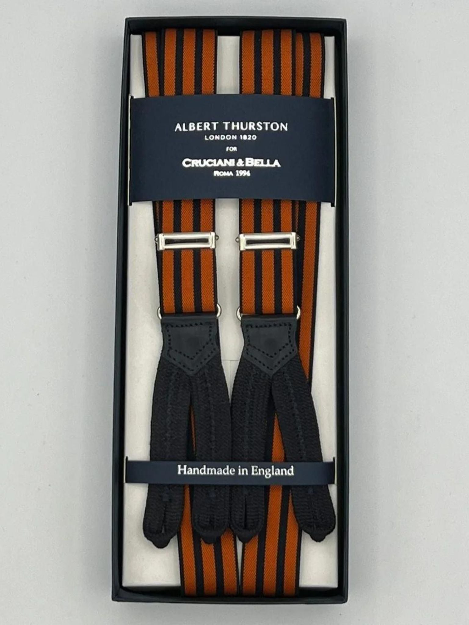NWT ALBERT THURSTON BRACES suspenders red elastic 1.5 luxury handmade  England