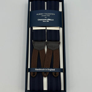 Albert Thurston - Elastic Braces - 35 mm - Blue, Purple Stripes  #7491