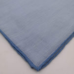 Cruciani & Bella 60%Linen 40% Cotton Hand-rolled  -  Pocket Square Light Blue  Handmade in Italy 39 cm X 39cm #4562