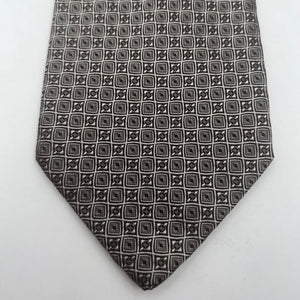 Drake's Vintage 100% Silk Tipped  Grey Light Grey Motif Handmade in England 9,5 cm x 146 cm #6522