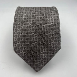 Drake's Vintage 100% Silk Tipped  Grey Light Grey Motif Handmade in England 9,5 cm x 146 cm #6522